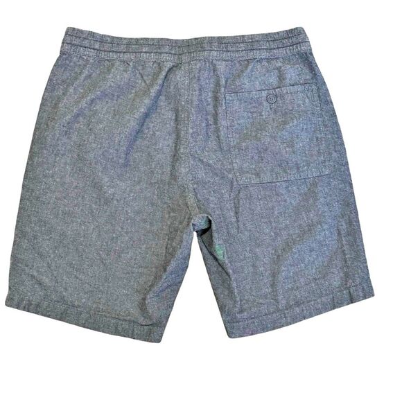 J. Crew Factory 9 Inch Blue Linen Cotton Drawstring Stadium Shorts. Large. - Picture 3 of 7